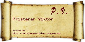 Pfisterer Viktor névjegykártya